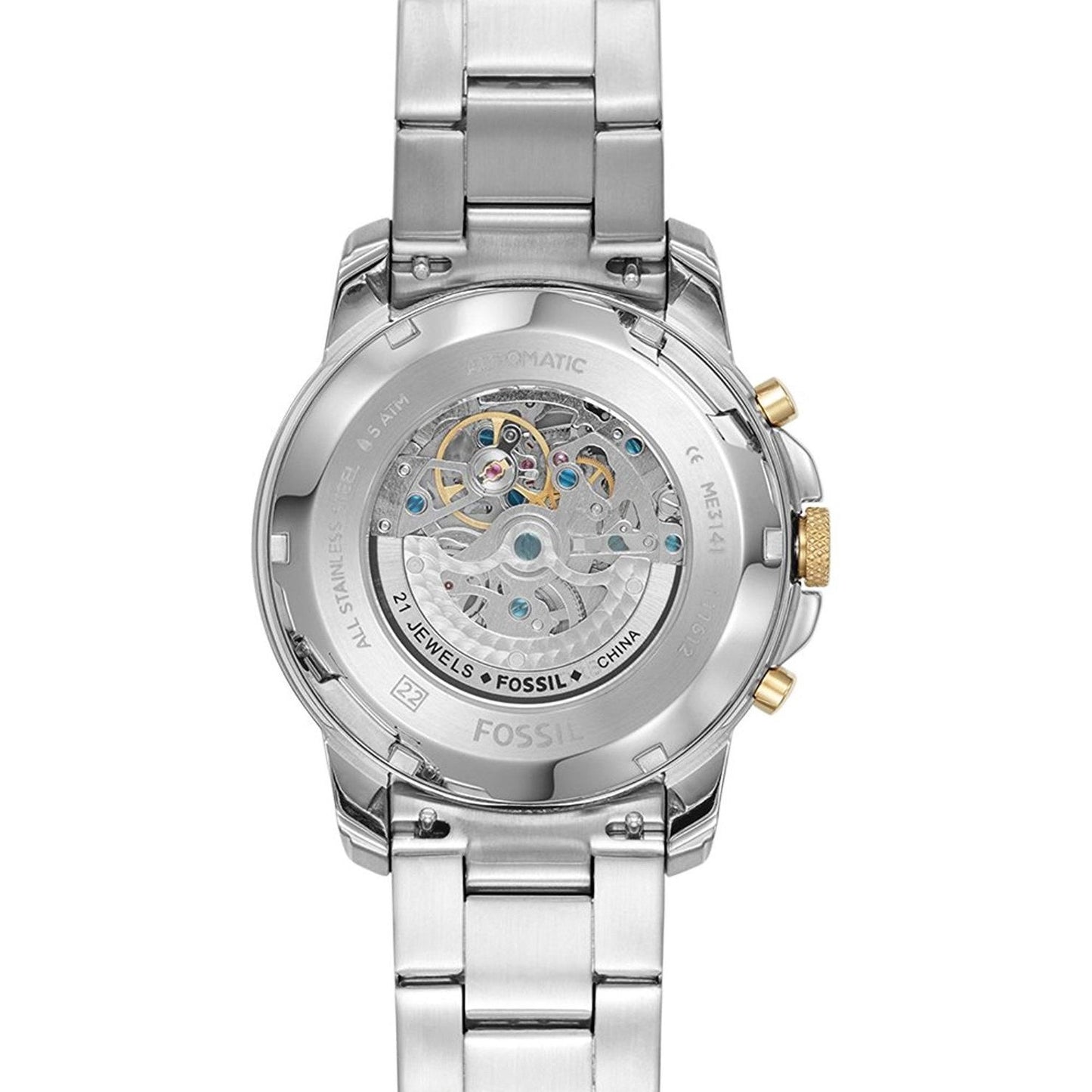 Fossil Grant Silver Stainless-Steel Automatic Men's Watch ME3141 - Dawson Watches #4