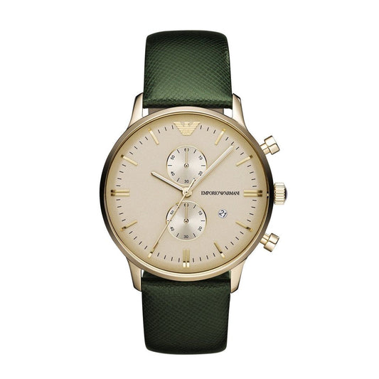 Emporio Armani Green Leather Men's Watch#AR1722 - Dawson Watches