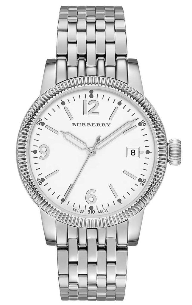 Burberry The Utilitarian Date Indicator White Dial Silver Stainless Steel BU7838