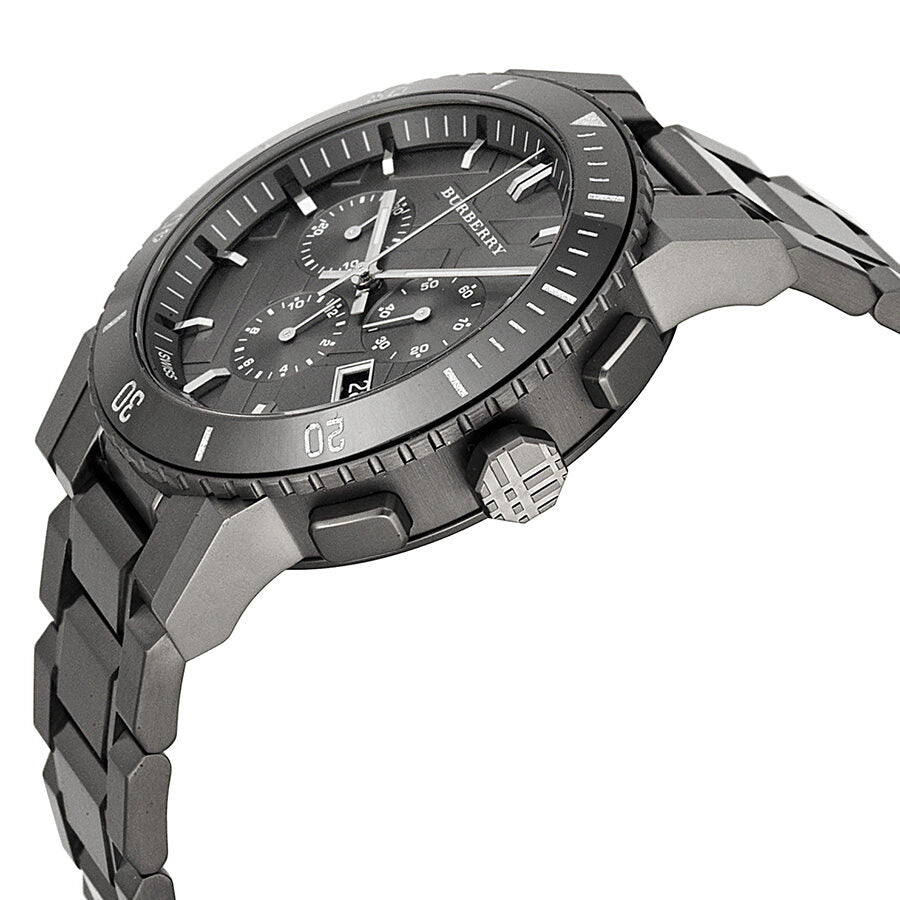 Burberry Chronograph Gunmetal Dial  Grey Ion-plated Stainless Steel Men's Watch BU9381 - The Watches Men & CO #2