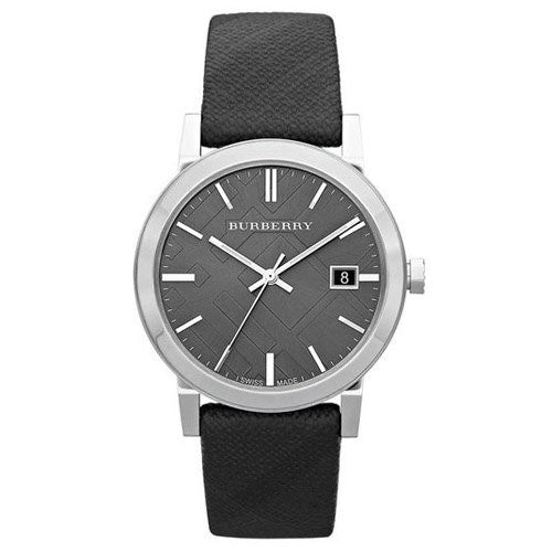 Burberry Unisex Leather Strap NOVA Check Black Unisex Watch  BU9024 - Kiwi Watches