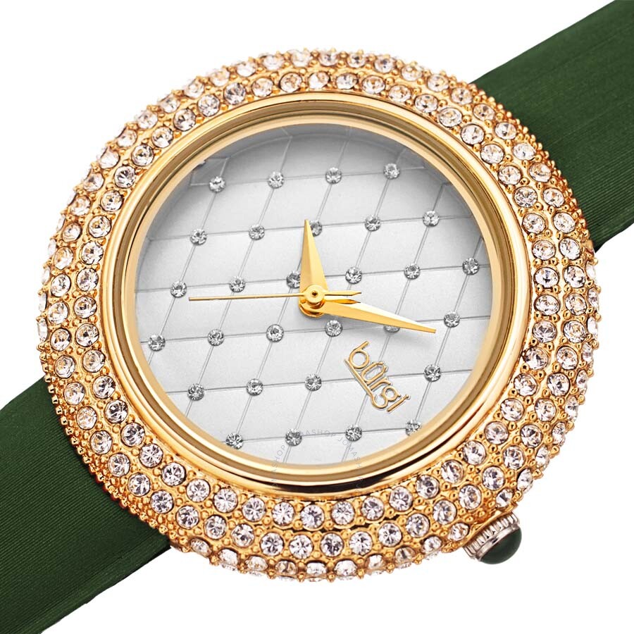 Burgi Argyle Style Quartz White Dial Ladies Watch BUR207GN - The Watches Men & Co #2