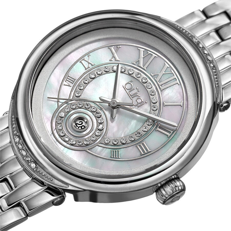 Burgi BUR164SS Mother of Pearl Dial Ladies Watch BUR164SS - The Watches Men & Co #2