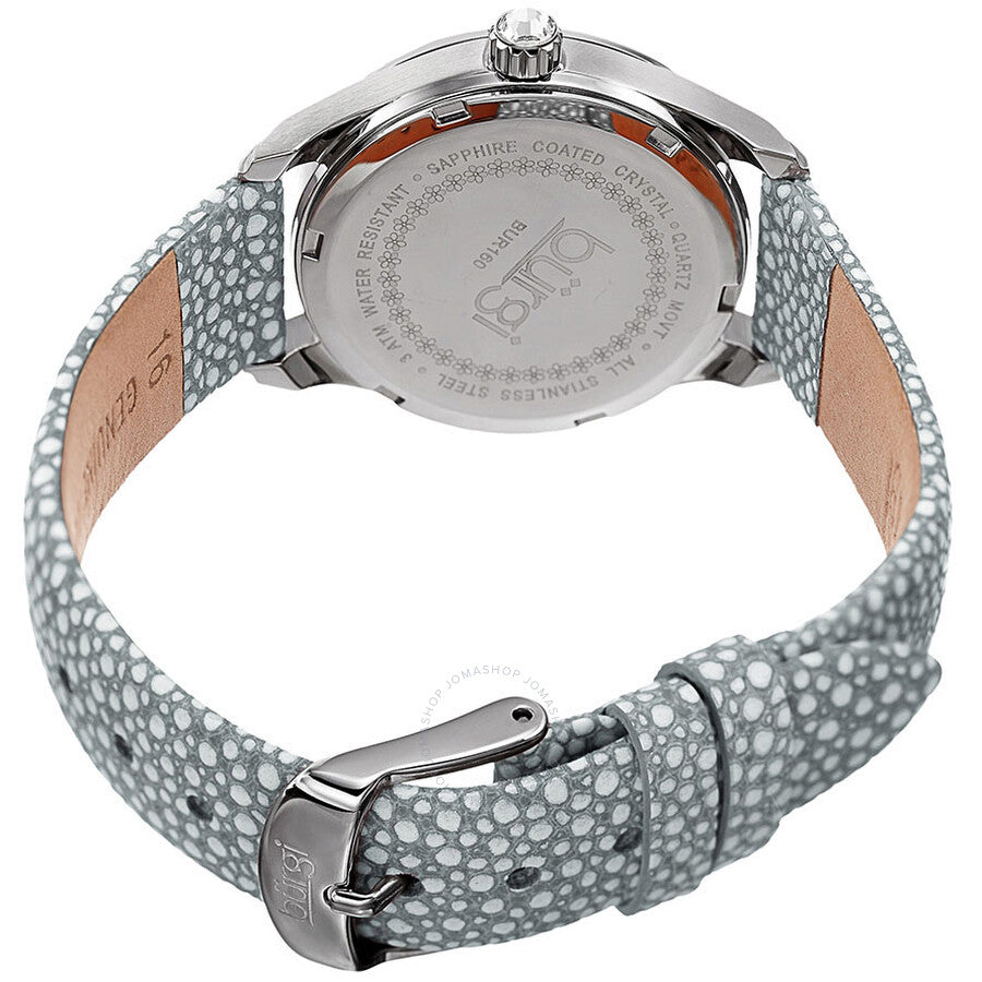 Burgi Mother Of Pearl Dial Ladies Grey Polka Dot Watch BUR160GY - The Watches Men & Co #3