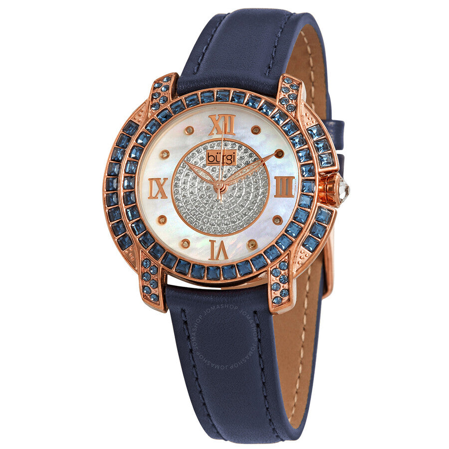 Burgi Mother Of Pearl Dial Ladies Watch BUR156BU - The Watches Men & Co