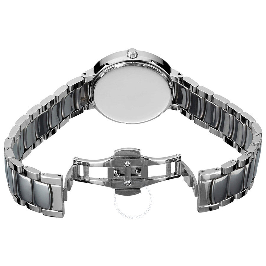 Burgi Mother of Pearl Dial Silver-tone Ceramic and Stainless Steel Ladies Watch BUR072SL - The Watches Men & Co #3