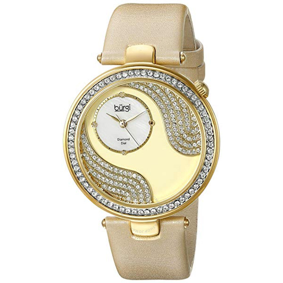 Burgi Pave Design Quartz Ladies Watch BUR155YG - The Watches Men & Co