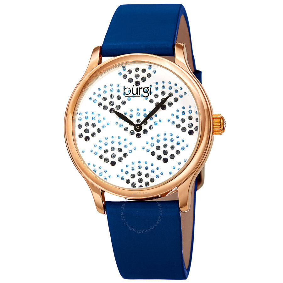 Burgi Pebble Style Quartz White Dial Ladies Watch BUR238BU - The Watches Men & Co