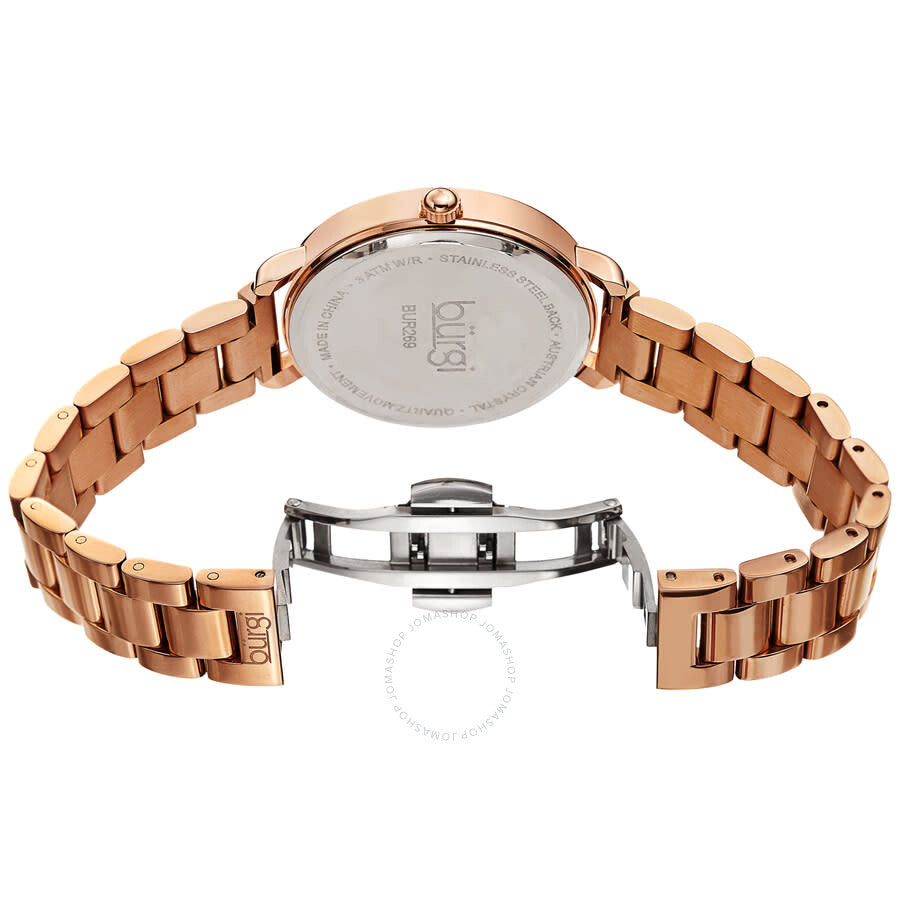 Burgi Quartz Blue Dial Rose Gold-tone Ladies Watch BUR269RGBU - The Watches Men & Co #4