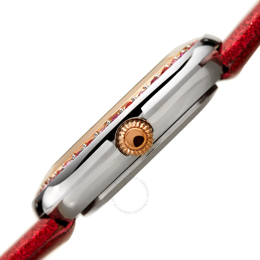 Burgi Quartz Diamond Red Dial Ladies Watch BUR265RD - The Watches Men & Co #3