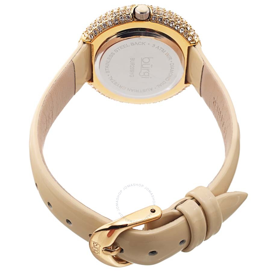 Burgi Swirl Quartz White Dial Ladies Watch BUR209YG - The Watches Men & Co #4