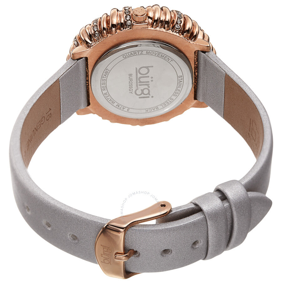 Burgi Twisted Bezel Quartz Grey Dial Ladies Watch BUR255GY - The Watches Men & Co #4