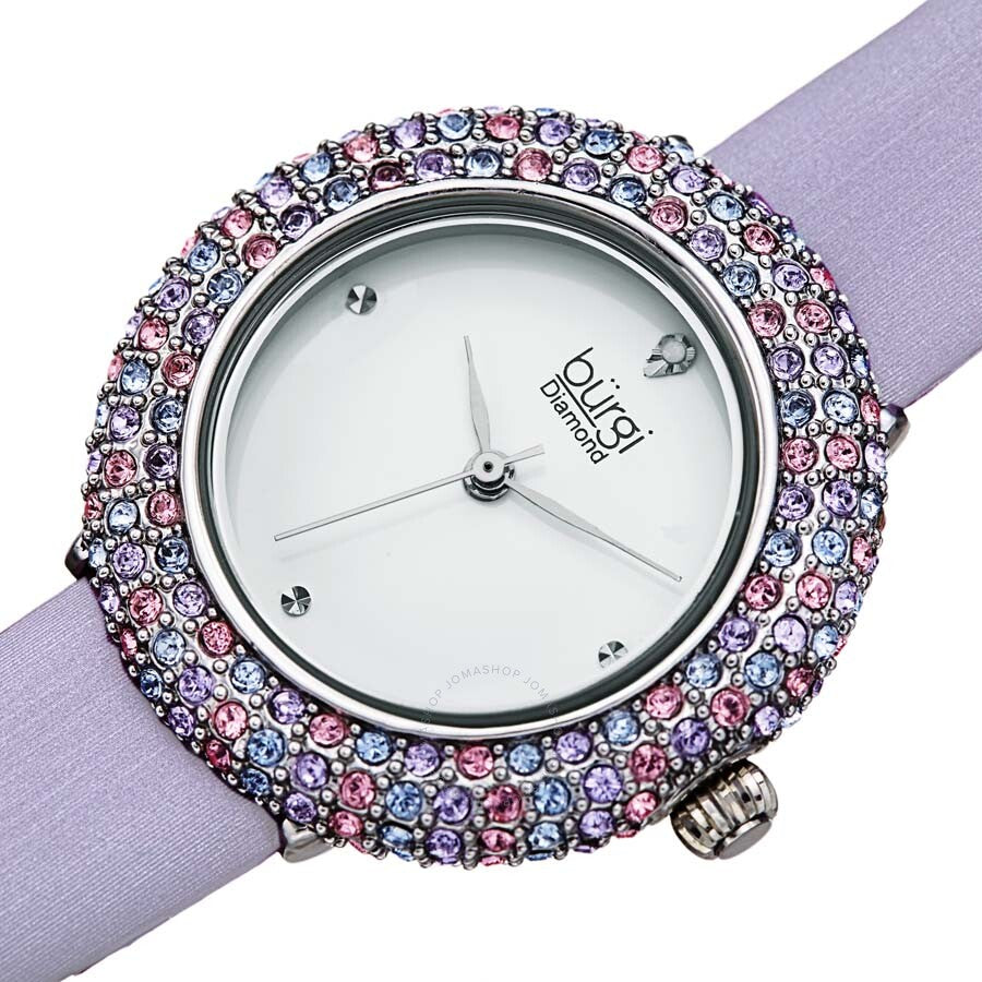 Burgi White Dial Ladies Watch BUR227LB - The Watches Men & Co #2