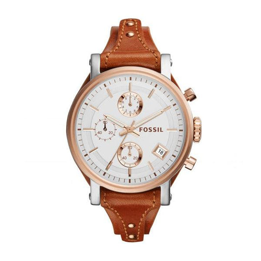 Fossil Original Boyfriend Chronograph Silver Dial Ladies Watch ES3837