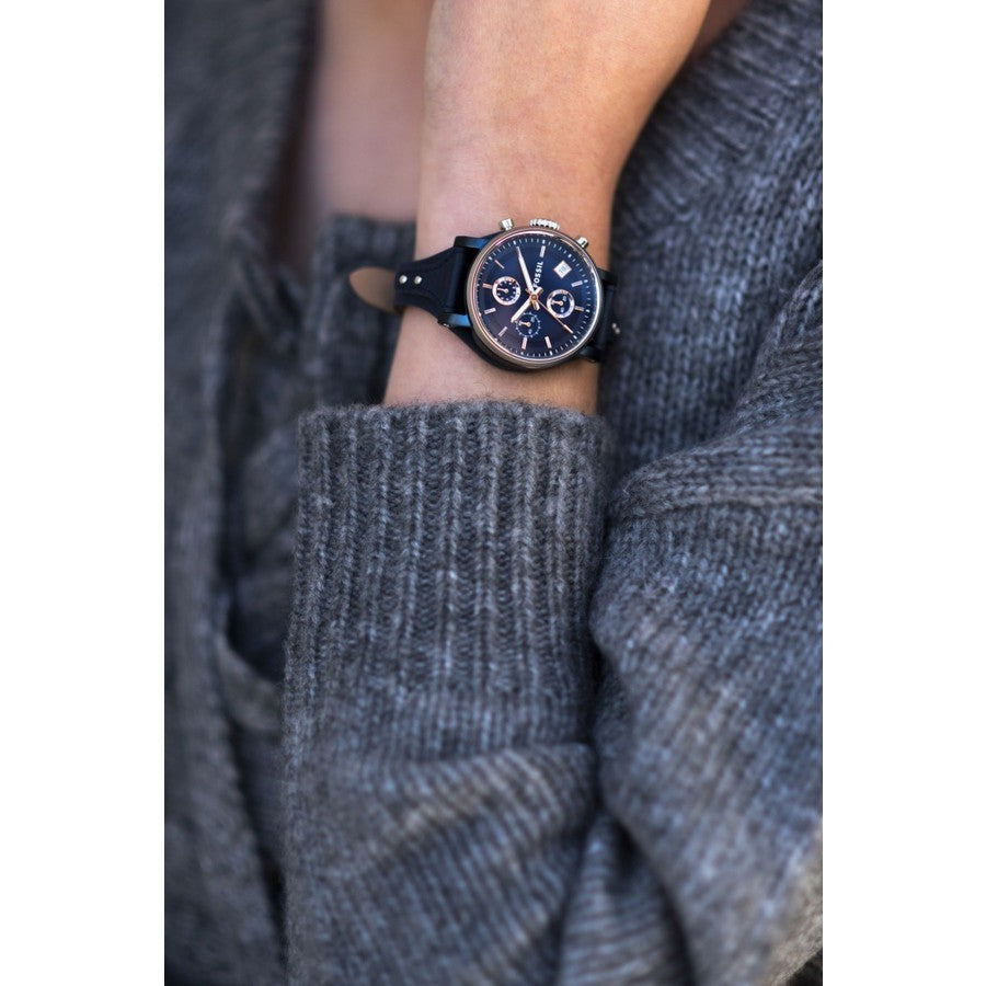 Fossil Original Boyfriend Chronograph Blue Dial Ladies Watch ES4113
