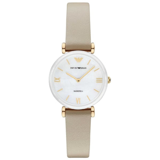 Emporio Armani Gianni T-Bar Leather Women's Watch  AR11041 - Dawson Watches