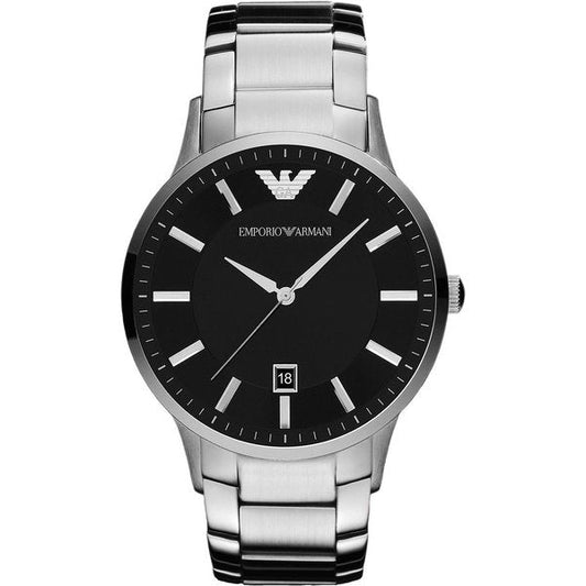 Emporio Armani Sportivo Black Dial Silver Men's Watch AR2457