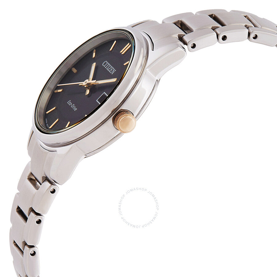 Citizen Black Dial Stainless Steel Band Ladies Watch EW2317-76E - The Watches Men & Co #2