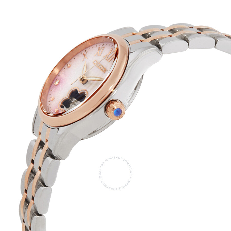 Citizen Luna Automatic Crystal Pink Dial Two-Tone Ladies Watch PR1044-87Y - The Watches Men & Co #2