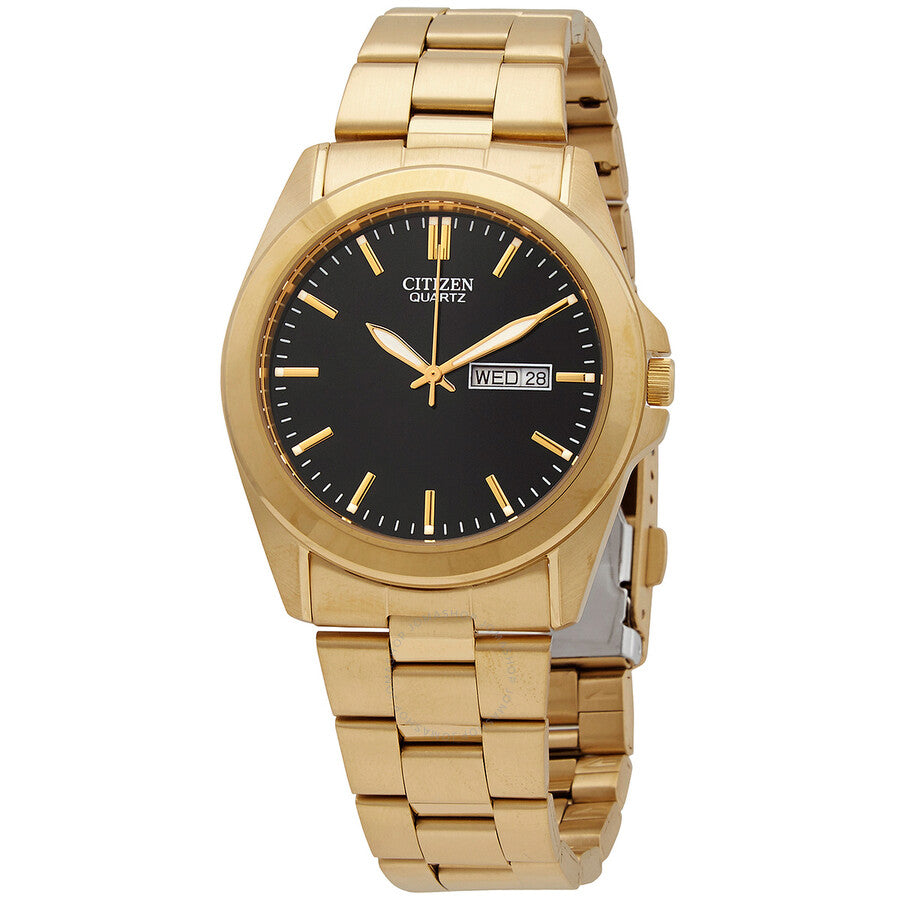 Citizen Quartz Black Dial Yellow Gold-tone Men's Watch BF0582-51F - Dawson Watches