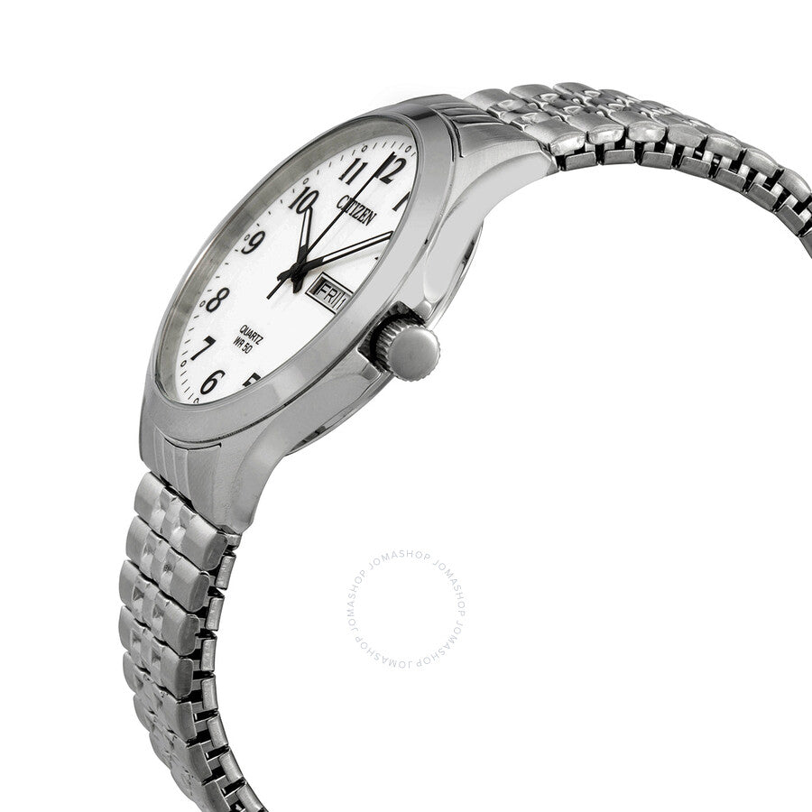 Citizen Quartz White Dial Stainless Steel Men's Watch BF5000-94A - The Watches Men & Co #2