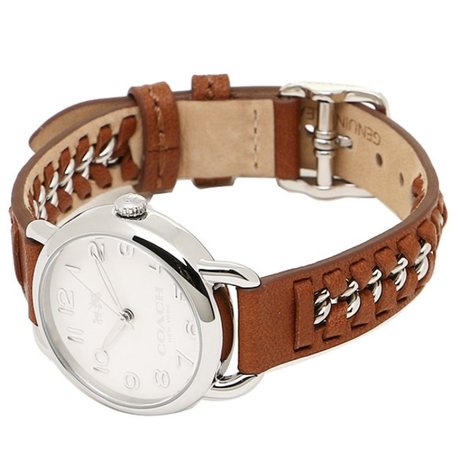 Coach Delancey White Dial Brown Leather Strap Ladies Watch 14502258