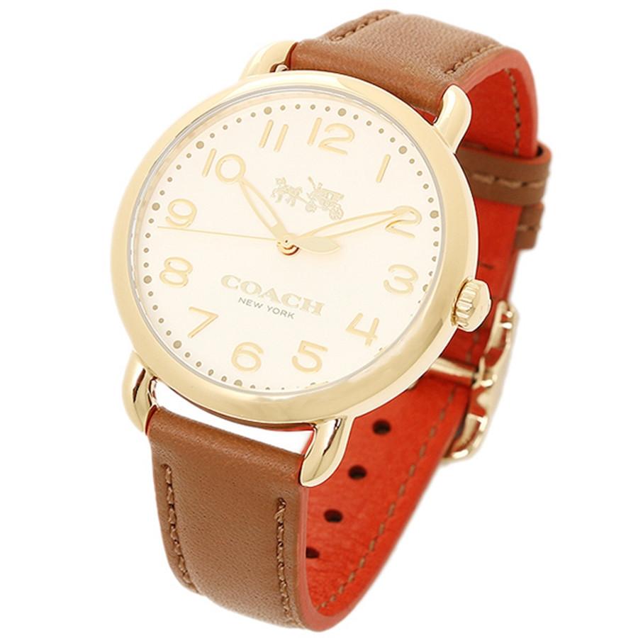 Coach Delancey White Dial Brown Leather Strap Ladies Watch 14502561