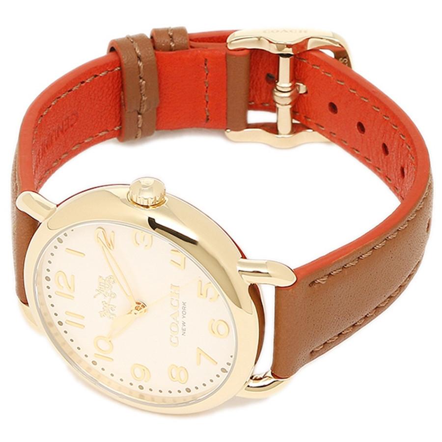 Coach Delancey White Dial Brown Leather Strap Ladies Watch 14502561