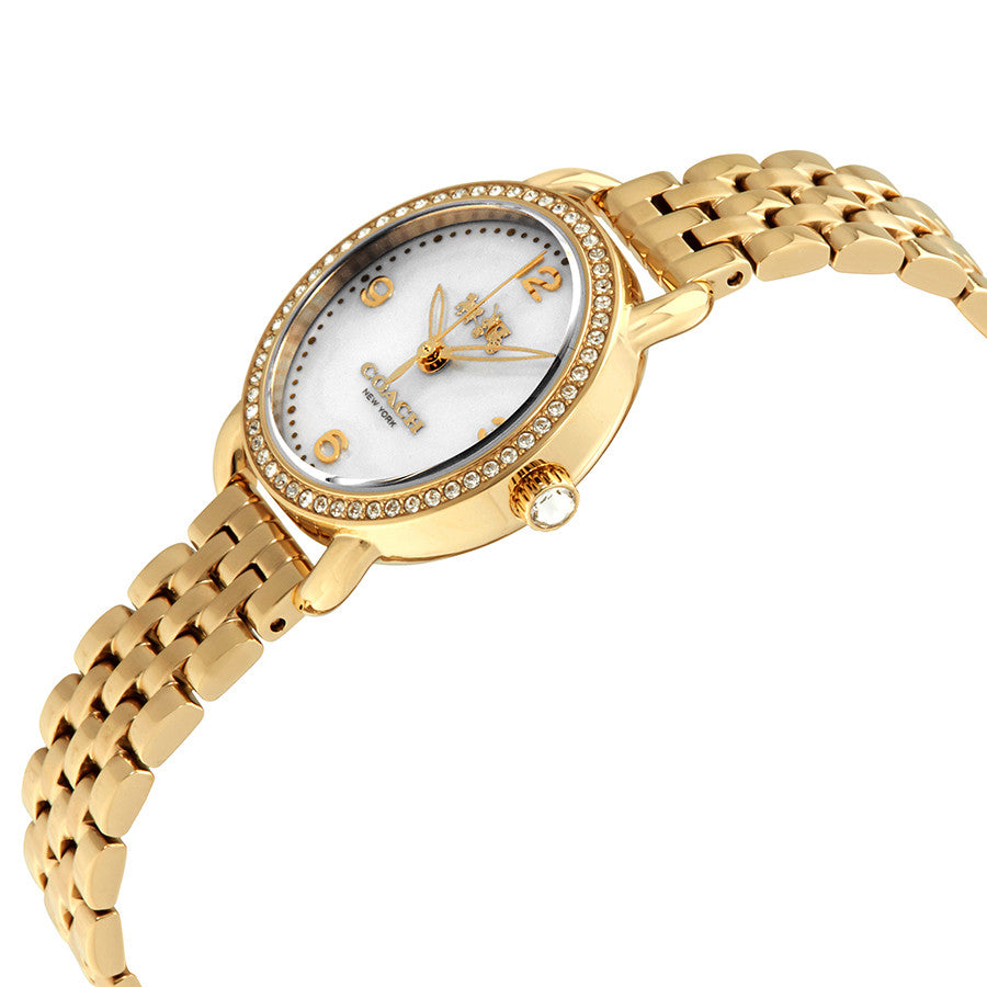 Coach Delancey Mother of Pearl Dial Gold Tone Ladies Watch 14502478