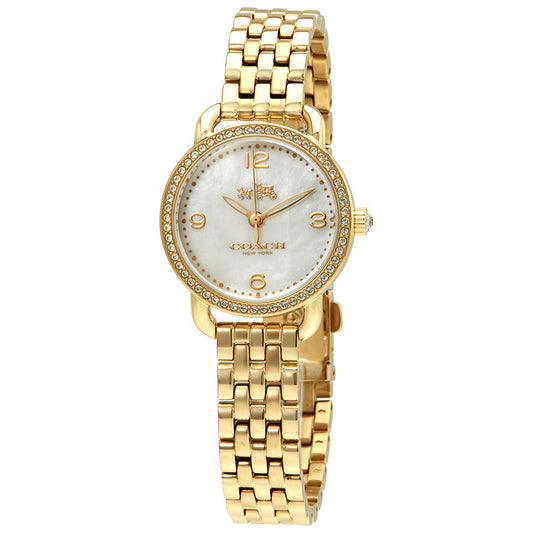 Coach Delancey Mother of Pearl Dial Gold Tone Ladies Watch 14502478
