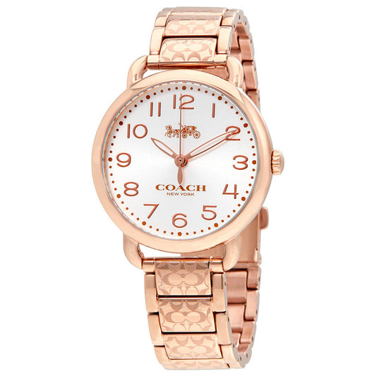 Coach Delancey Silver Dial Rose Gold-tone Ladies Watch 14502497
