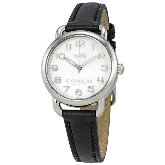 Coach Delancey White Dial Black Leather Strap Ladies Watch 14502247
