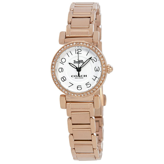 Coach Madison White Dial Ladies Rose Gold-tone Watch 14502853 - BigDaddy Watches