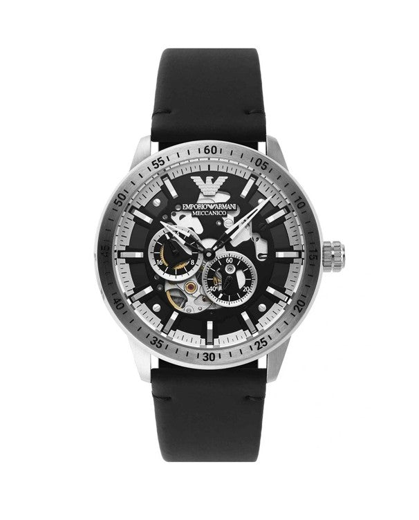 Emporio Armani Automatic Black Leather Men's Watch  AR60051 - Dawson Watches
