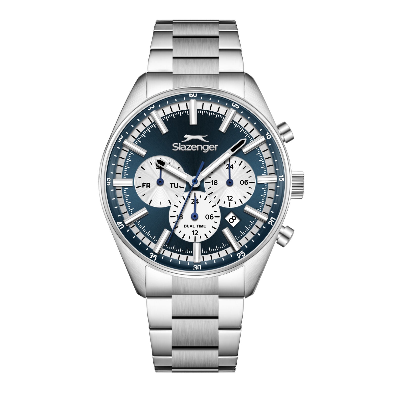 Slazenger Classic Sport Multifunction Blue Dial Silver Watch SL.09.2602.2.360