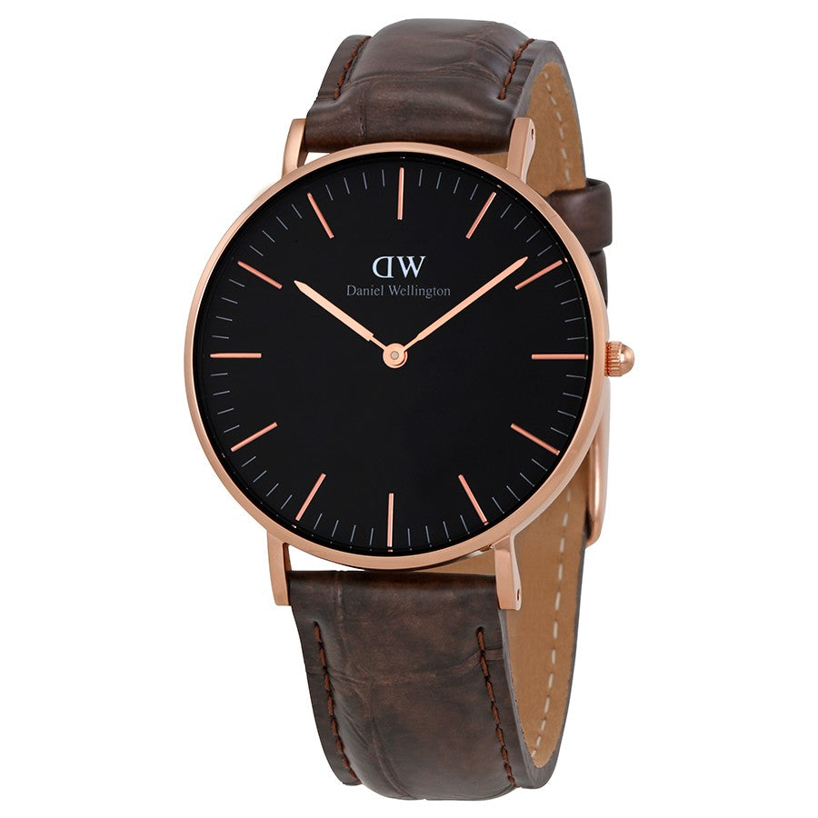 Daniel Wellington Black Classic York 36mm Women's Gold Watch DW00100140 - Dawson Watches