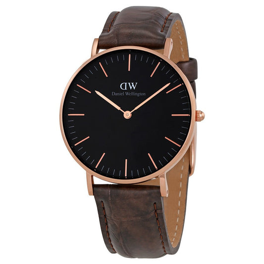 Daniel Wellington Black Classic York 36mm Women's Gold Watch DW00100140 - Dawson Watches