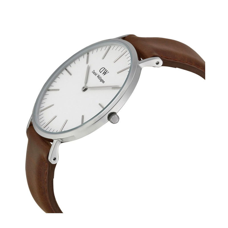 Daniel Wellington White Classic Bristol 40mm Men's Silver Watch DW00100023 - Dawson Watches