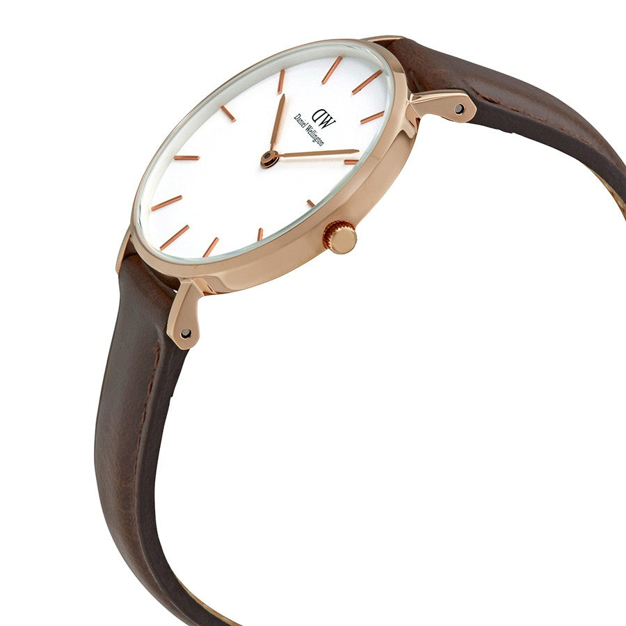 Daniel Wellington White Classic Petite Bristol 32mm Women's Gold Watch DW00100171 - Dawson Watches
