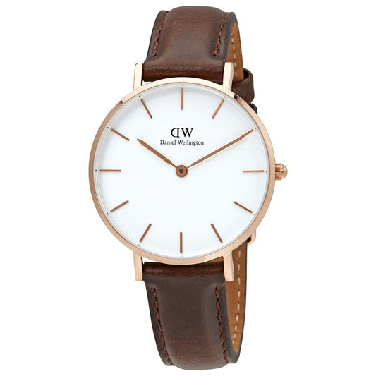 Daniel Wellington White Classic Petite Bristol 32mm Women's Gold Watch DW00100171 - Dawson Watches