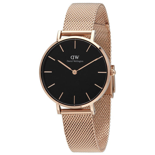 Daniel Wellington Black Classic Petite Melrose 32mm Women's Gold Watch DW00100161 - Dawson Watches