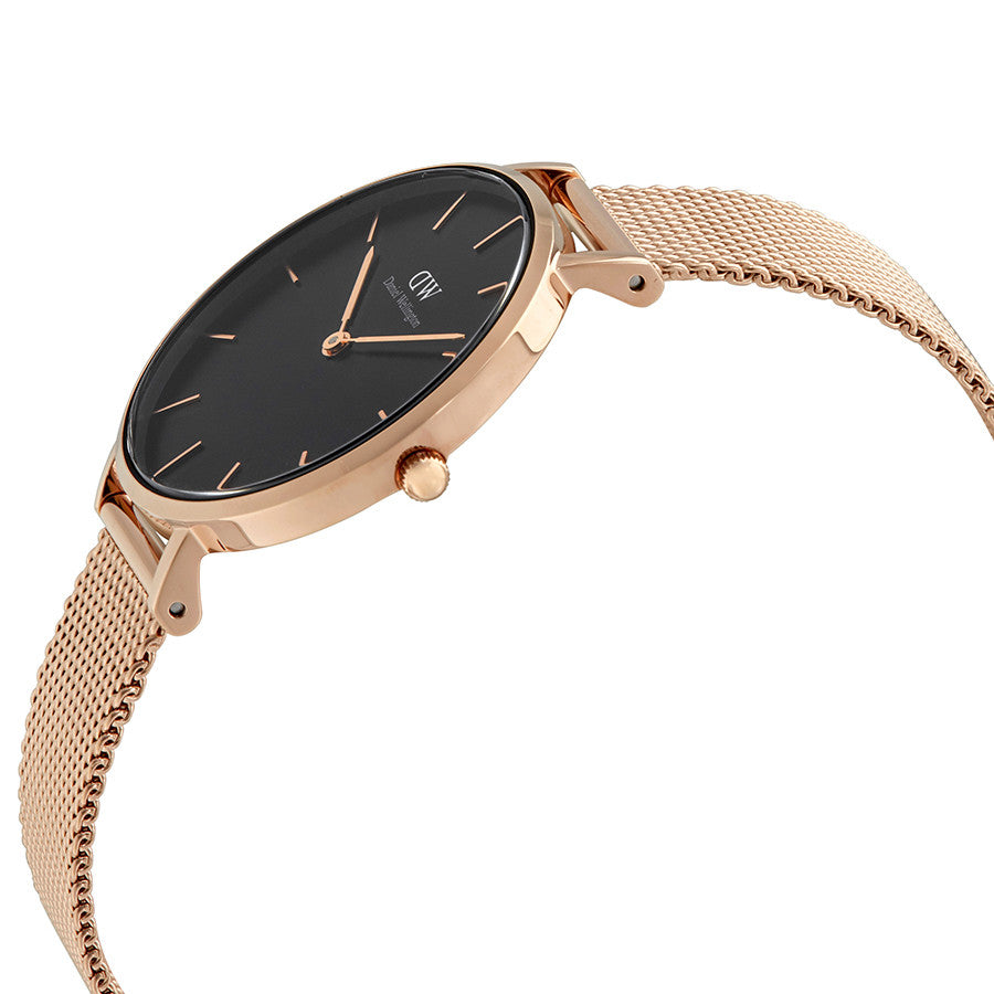 Daniel Wellington Black Classic Melrose 28mm Women's Gold Watch DW00100161
