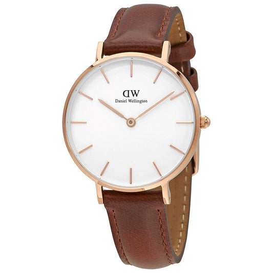 Daniel Wellington White Classic Petite St Mawes 28mm Women's Gold Watch DW00100175 - Dawson Watches