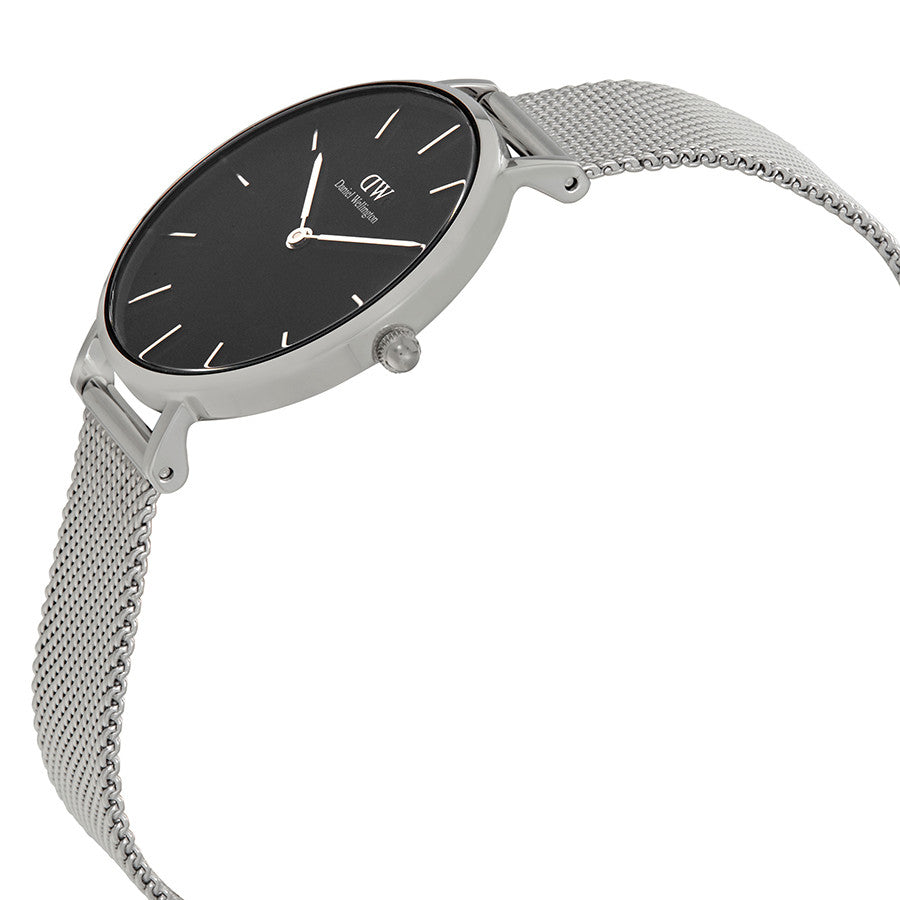 Daniel Wellington Black Classic Sterling 28mm Women's Silver Watch DW00100162