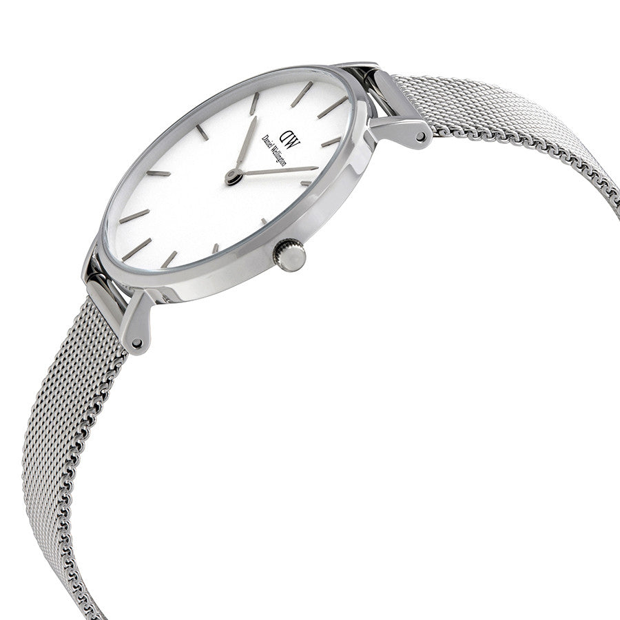 Daniel Wellington White Classic Sterling 32mm Women's Silver Watch DW00100164