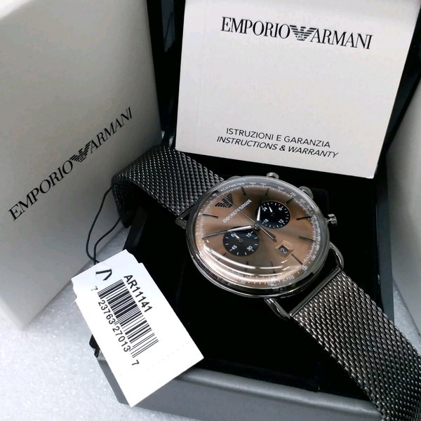 Emporio Armani Aviator Chronograph Brown Dial Men's Watch AR11141 Water resistance: 50 meters / 165 feet Movement: Quartz