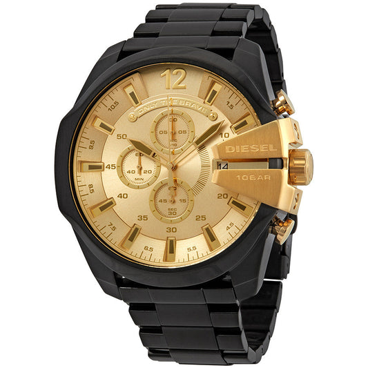 Diesel Mega Chief DZ4485 316L Black stainless steel 100m water resistant 4 Time zones