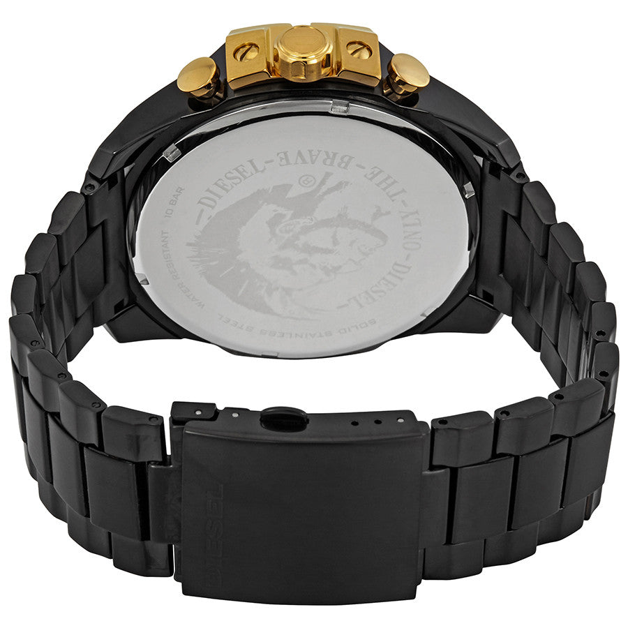Diesel Mega Chief DZ4485 316L Black stainless steel 100m water resistant 4 Time zones