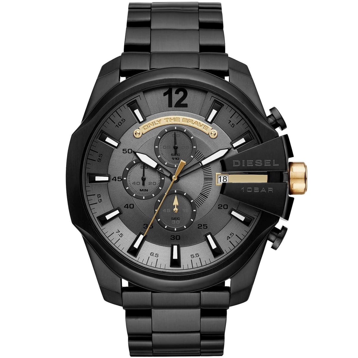 Diesel Mega Chief Chronograph Black IP Men's Watch - DZ4479