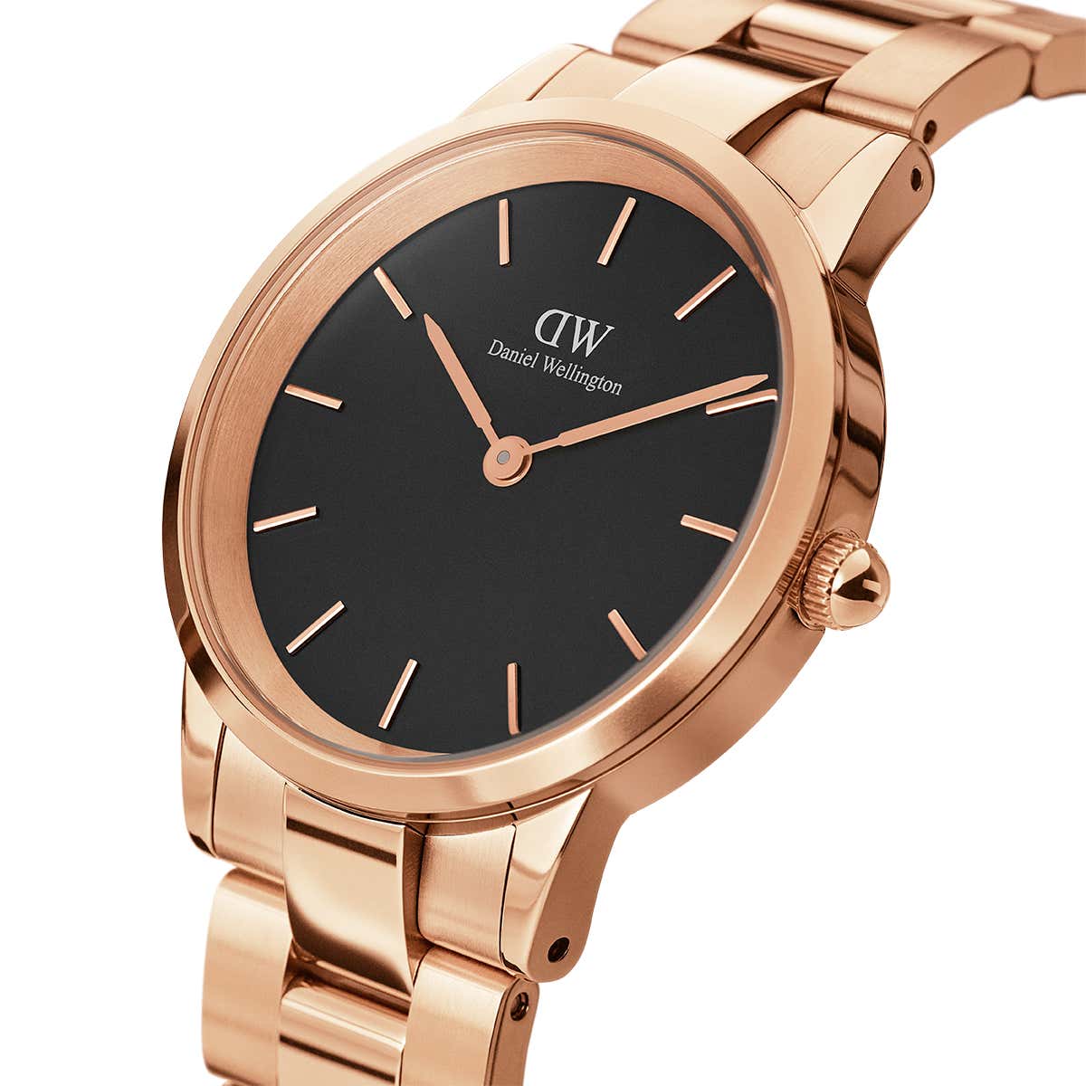 Daniel Wellington Watch Black Iconic Link 36mm Rose Gold DW00100210